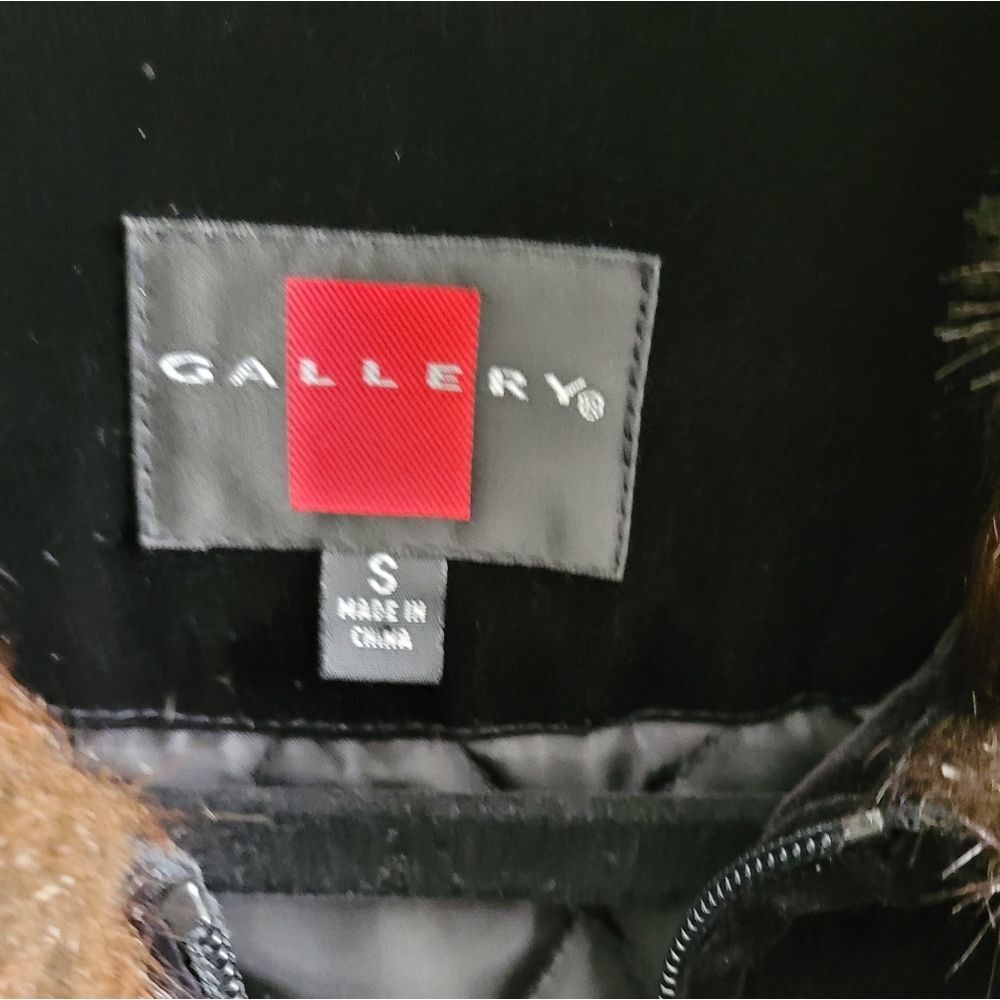 Black GALLERY Jacket with Faux Fur Trim Size Small - Picture 9 of 16